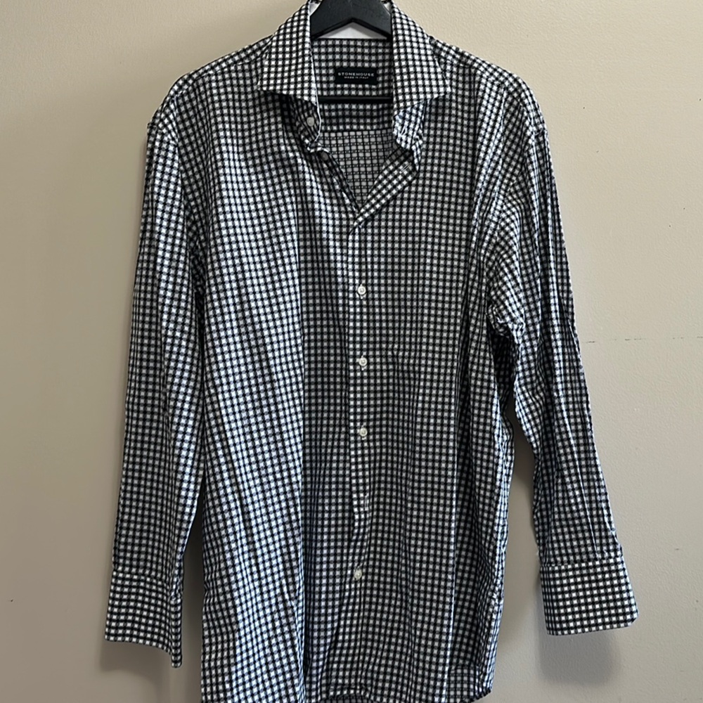 Classic Black and White Checkered Men's Shirt